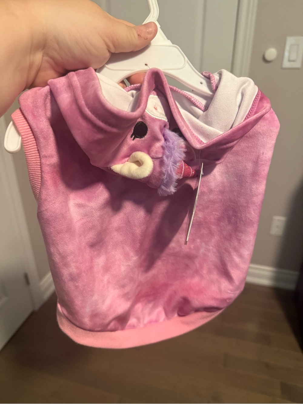 Squishmallow Pink Unicorn costume for dog